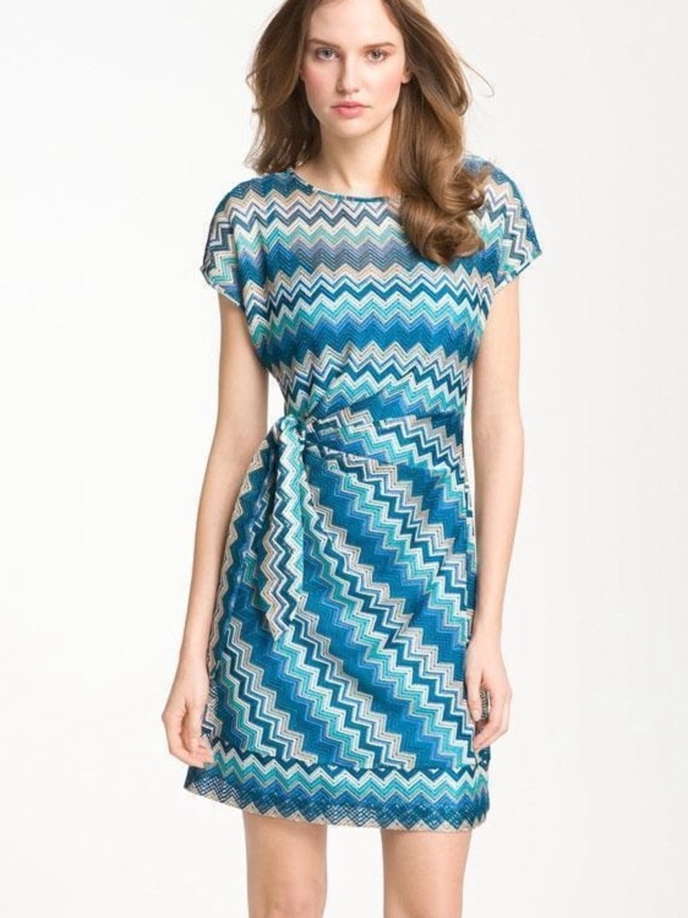 Morgan McFeeters Blue Zig Zag Print Dress